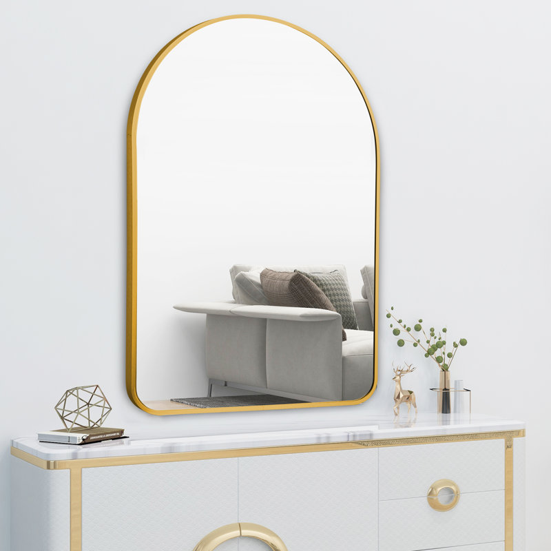 Metal Arch Wall Mirror, Gold