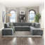 Fauteuil modulaire Bois, velours gris