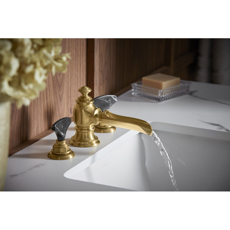Artifacts Widespread Bathroom Sink Faucet Handles, Polished Chrome