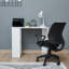 Bureau d'étude moderne, blanc, 35,4 po x 29,3 po x 19,7 po | Panneau de particules 100% mélaminé, épaisseur: 0,7 pouce | Assemblage facile avec Minifix et système Alyan | Conception élégante pour le bureau à domicile et les espaces d'étude