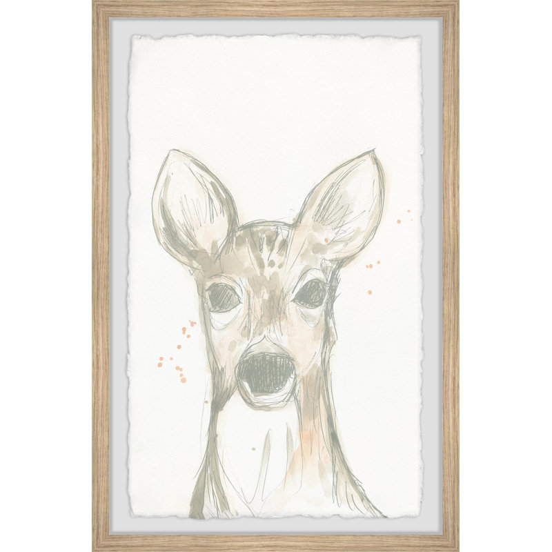 Deas Deer Cameo II - Drawing, 30cm H x 20cm W
