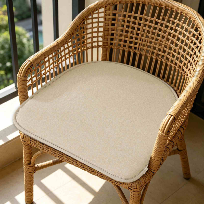 Solid Color Linen  U Shaped Chair Pads  Thick  Curved Horseshoe Seat Cushions Style Dining Chair Cushions For Home Kitchen Decor
