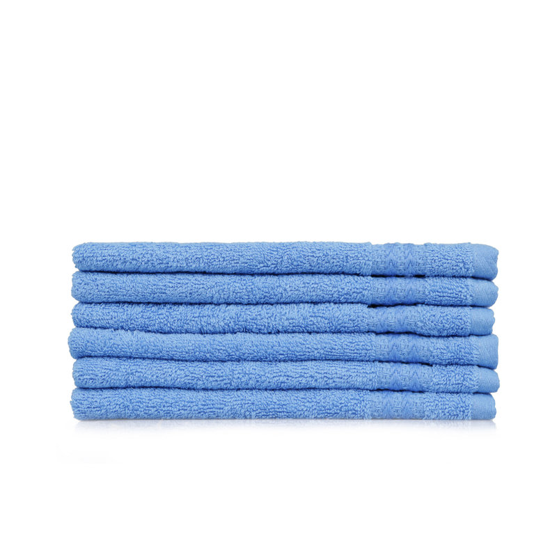 Luxurious 100% Cotton Wash Towel Set (6 Pieces), Soft Blue, 11.8 x 19.7 inches | 500 g/m² for Maximum Absorbency | Machine Washable at 104°F | Ideal for Home, Spa, Gym, and Travel, Ultra-Soft & Durable