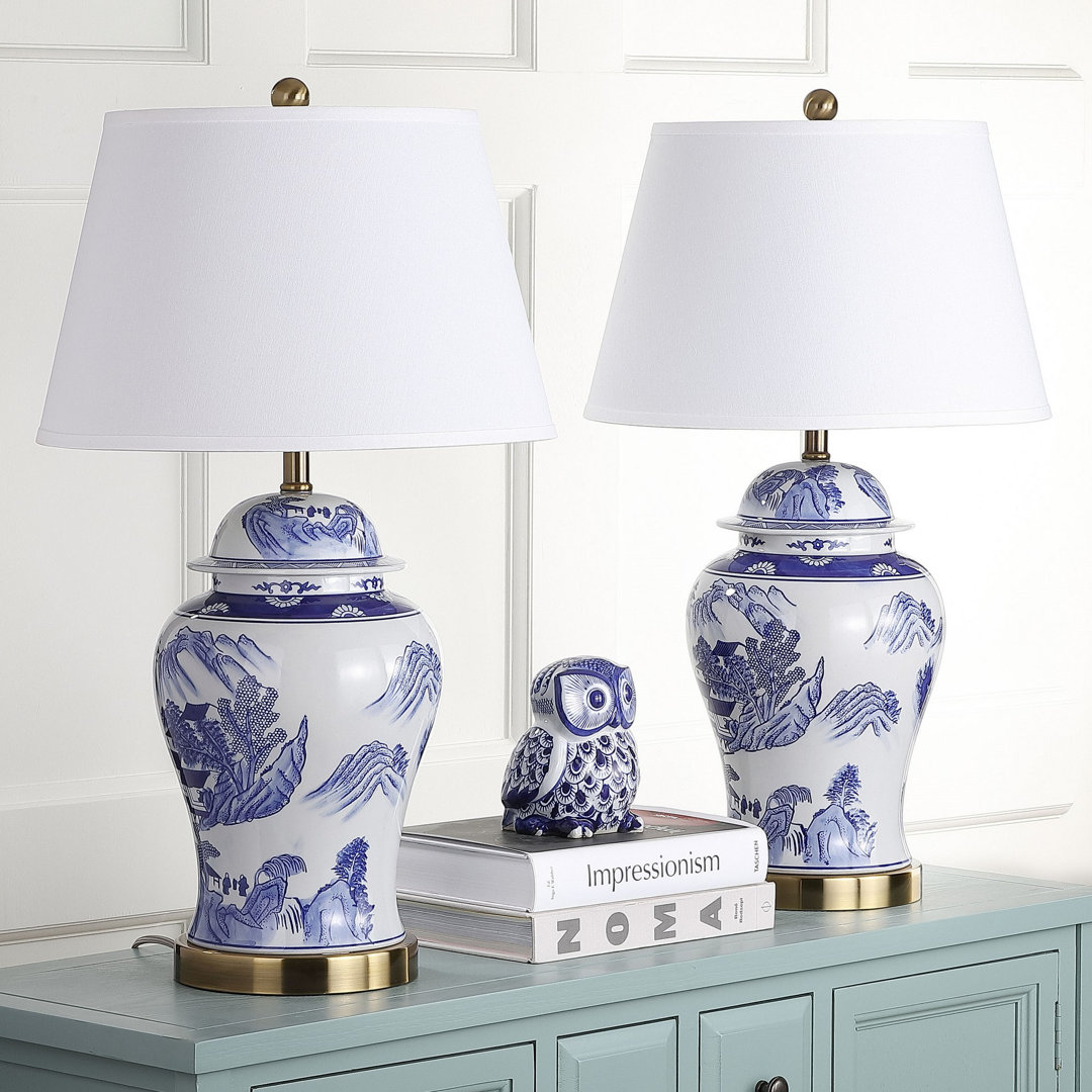 Zachary Ceramic Table Lamp (Set of 2) Charlton Home®