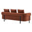 Canapé 3 places orange de 198 cm (78 pouces) avec 3 coussins, idéal pour le salon, la chambre ou un appartement - Assise confortable, coussins modernes, spacieux et confortable.