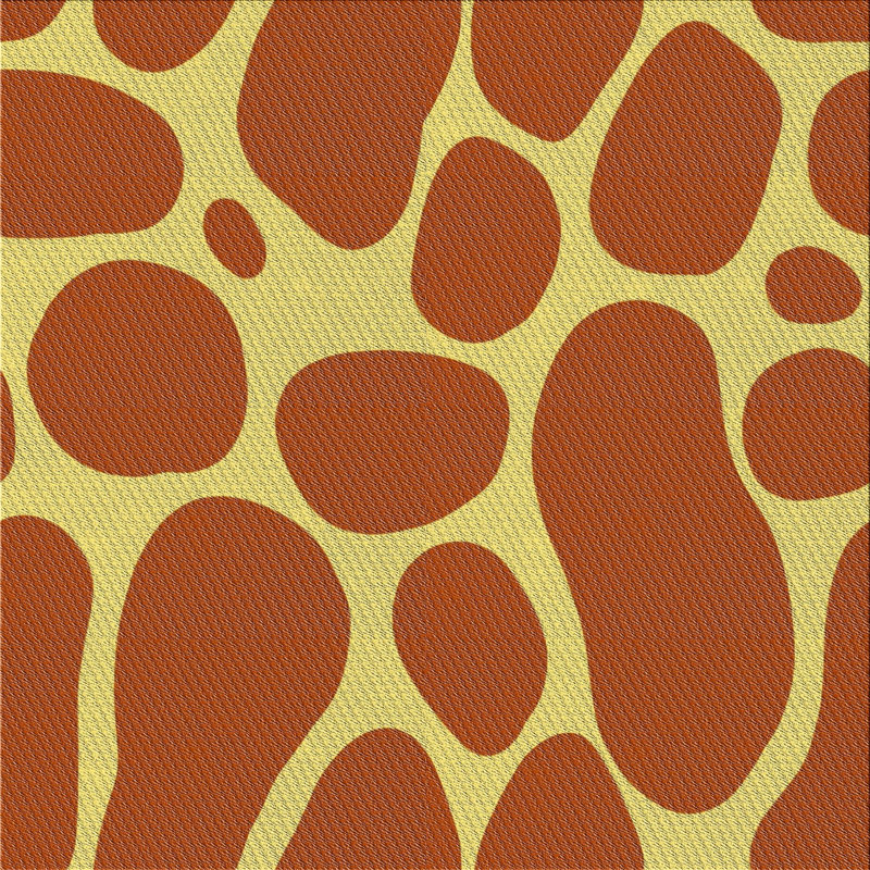 Tapis décoratif abstraite brun/jaune, Carré 7 pi