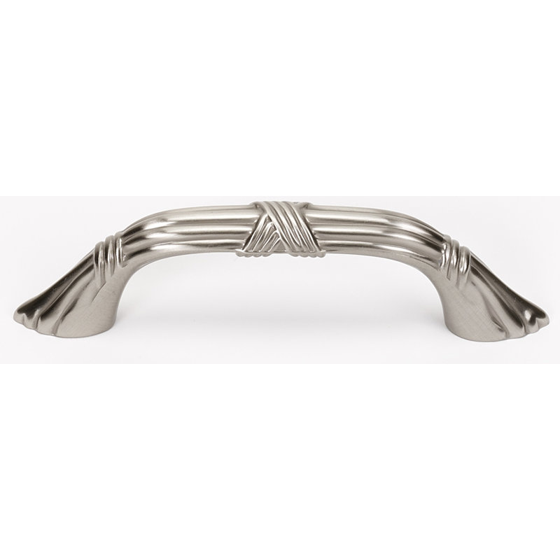 Ribbon And Reed Arch Pull, Satin Nickel