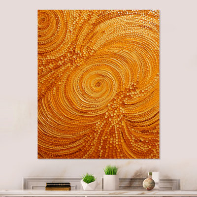 «Abstract Orange Swirl Collages VII», art mural abstrait en métal