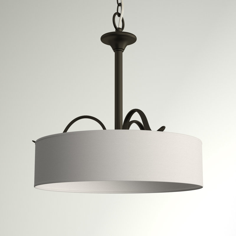 Armindo 3 - Light Dimmable Drum Chandelier, Antique Bronze