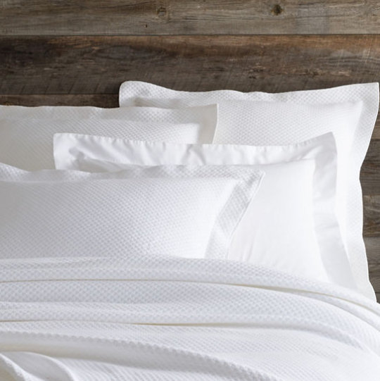 Petite Trellis Matelasse Sham, White, Standard