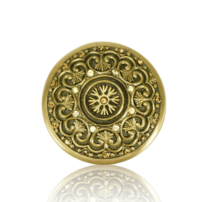 YORK KNOB; LT. COLORADO TOPAZ CRYSTAL, Gold