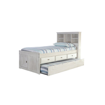 Beckford Solid Wood Mate's & Captain's Bed with Bookcase