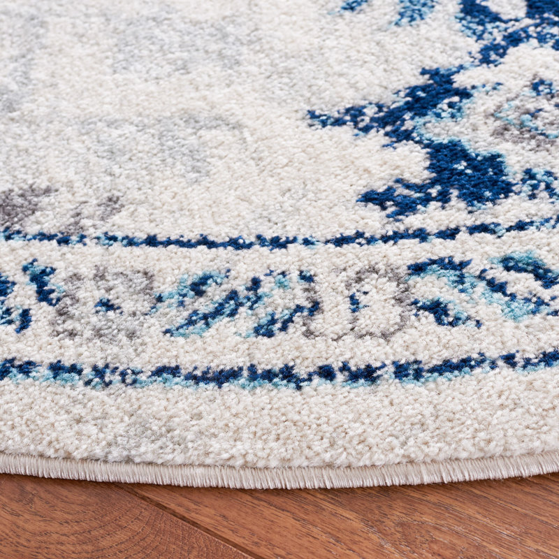 Tapis bleu clair / bleu clair, Rectangle 5 pi 3 po x 7 pi 6 po