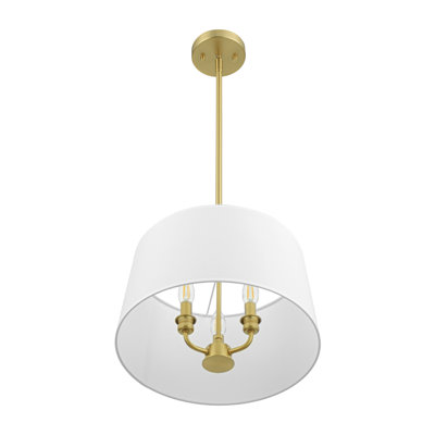 Billet 3-Light Convertible Pendant/Semi-Flush with Fabric Shades