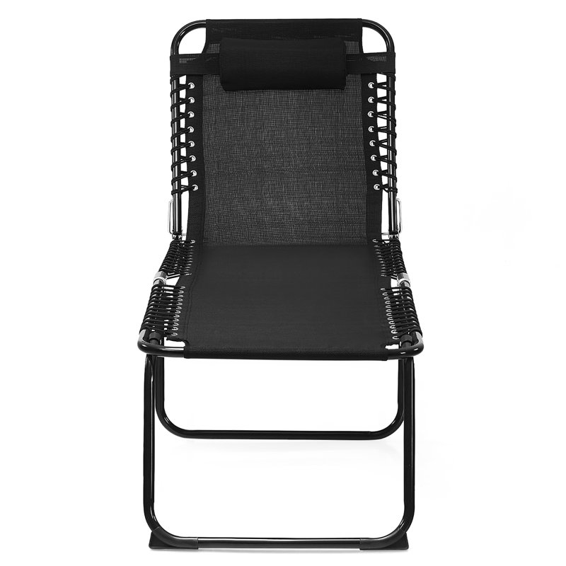 Arguello Outdoor Metal Chaise Lounge, Black
