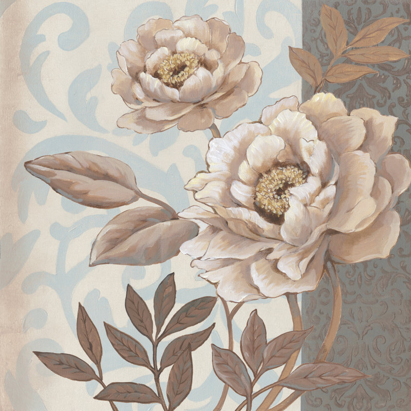 «Parisian Peony I», peinture sur toile, H 12 po x l 12 po