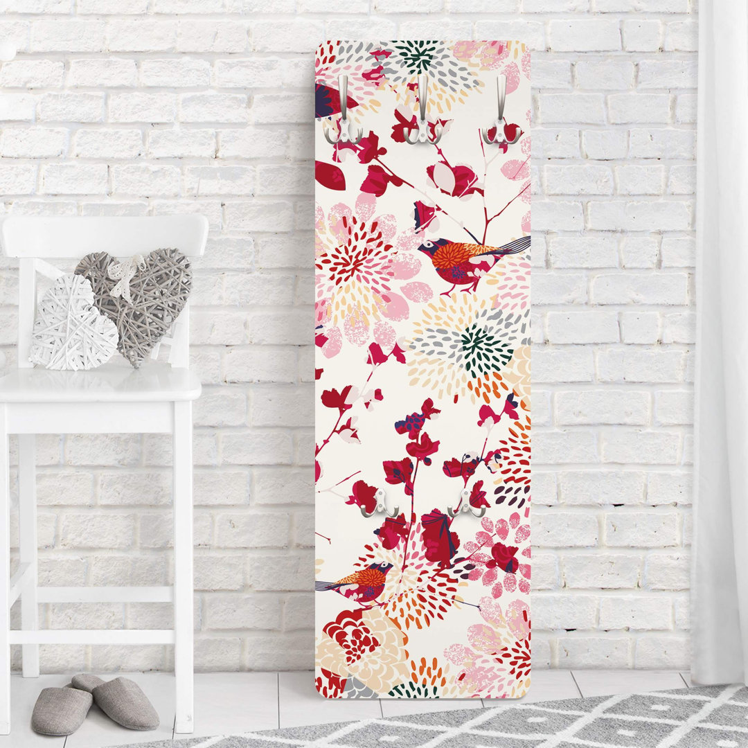 Taylor 5 - Hook Wall Mounted Coat Rack in Pink