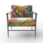 Mauve Butterfles Paradise Rainbow Flowerfield III - Fauteuil rembourré Boho, fauteuil d'appoint Butterfly Art-877237471