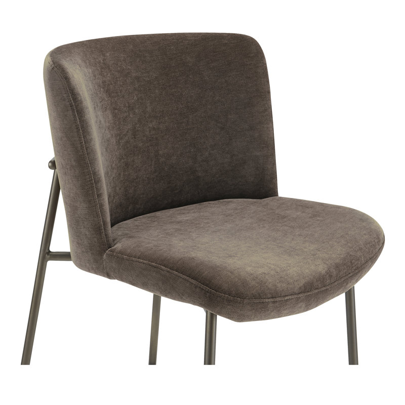 Early Upholstered Stool, Bar Stool (30.3" Seat Height), Dark Brown Polyester