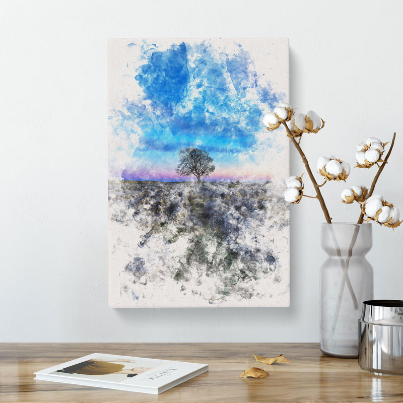 Tree Under a Purple Sky - Wrapped Canvas, 91cm H x 60cm W x 3cm D