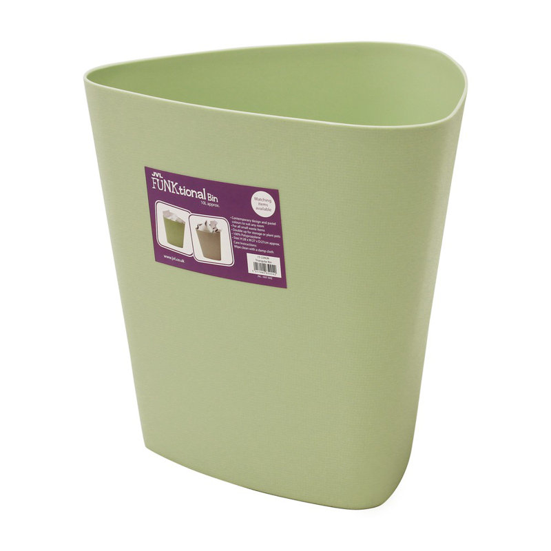 Plastic Open Waste Bin - 37.85L, Green