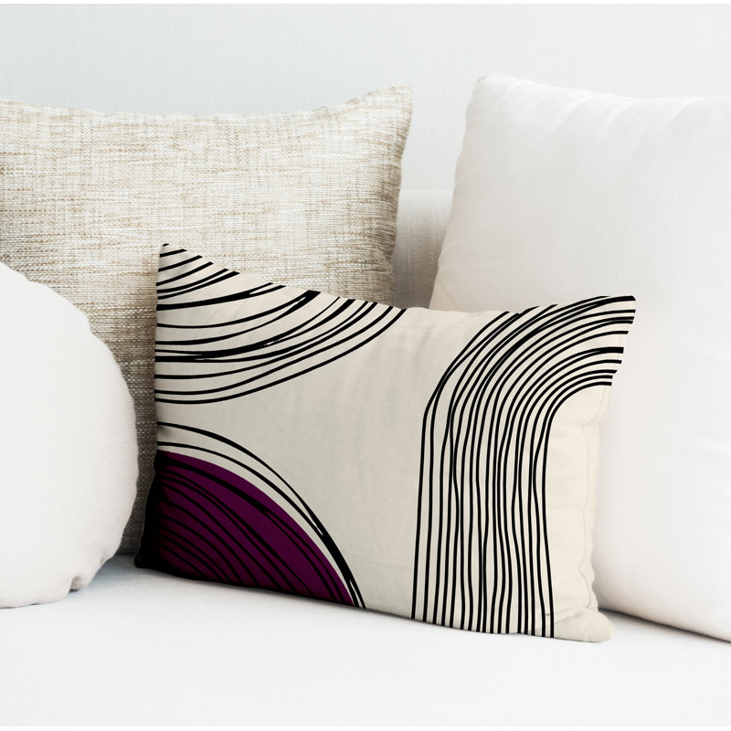 Housse et insert de coussin rectangulaire intérieur / extérieur Cassie, Mauve, H 18 po x l 25 po