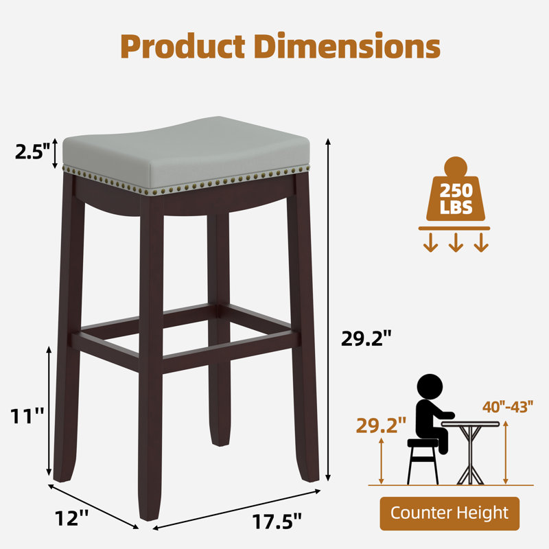 Tabouret Rakiem, Brun, 4, Tabouret de bar (siège d'une hauteur de 29 po)