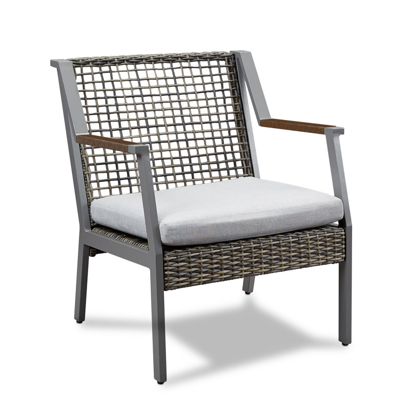 Calvin Patio Chair with Cushions, Gray