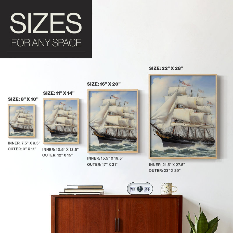 NAUTICAL Series LX, reproduction encadrée - bois massif, Naturel, H 30 po x l 24 po