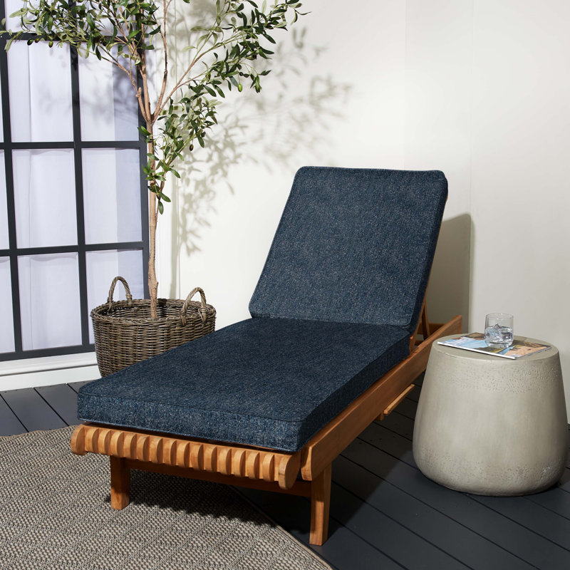 Coussin de chaise longue 3 po Sunbrella Boucle, Améliorez l'indigo Sunbrella®, L 24 po x P 73 po