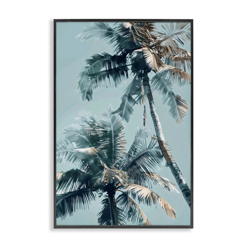 «Upward Palms Perspect», estampe numérique, design par LSR Design Studio, H 18 po x l 12 po, Giclée encadrée noir minuit