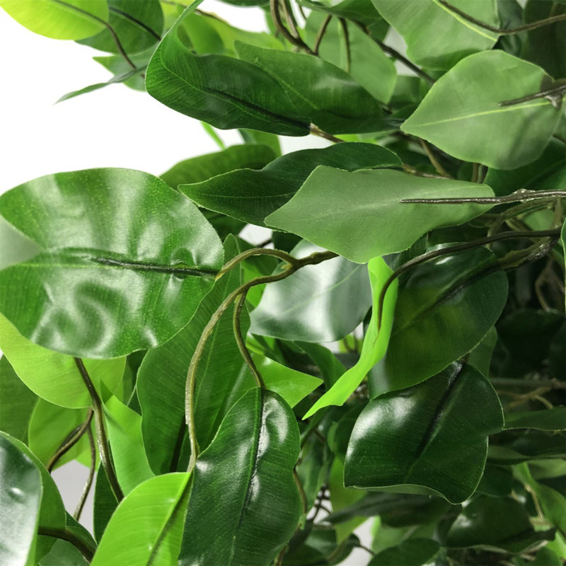 120cm Faux Ficus Tree in Metal Planter, Silver