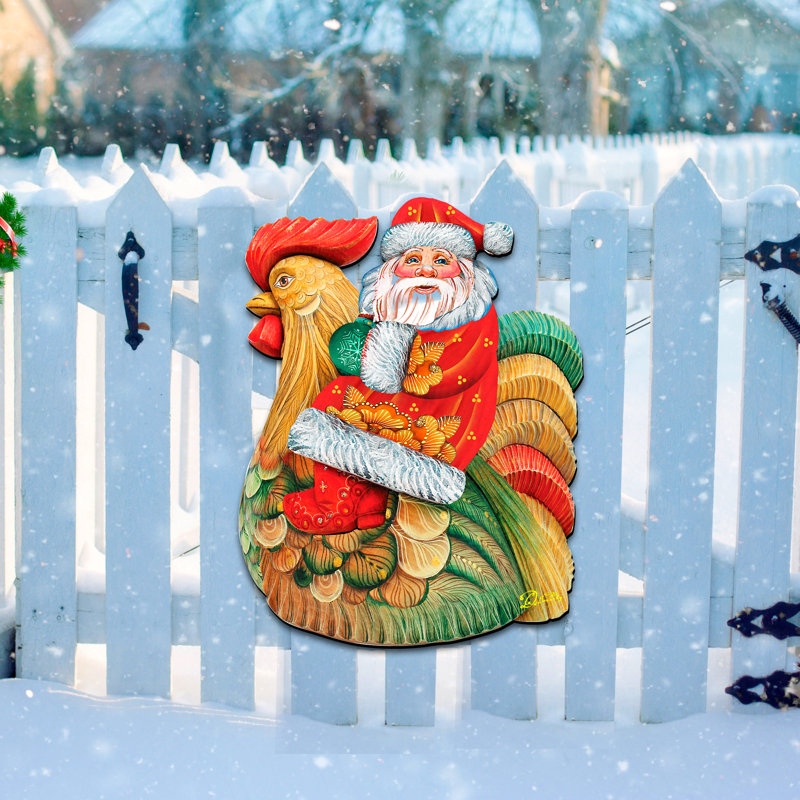 Décoration murale père noël sur coq gallery