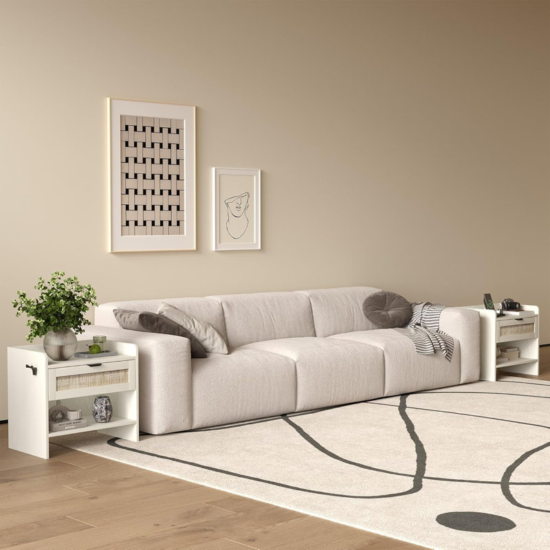 59.9cm W Bedside Table, White