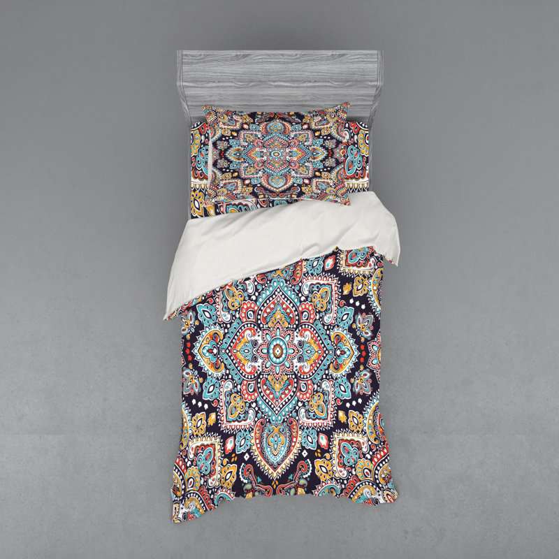 Ethnic Eclectic Damask Duvet Cover, Twin XL Duvet Cover + 2 Additional Pieces
