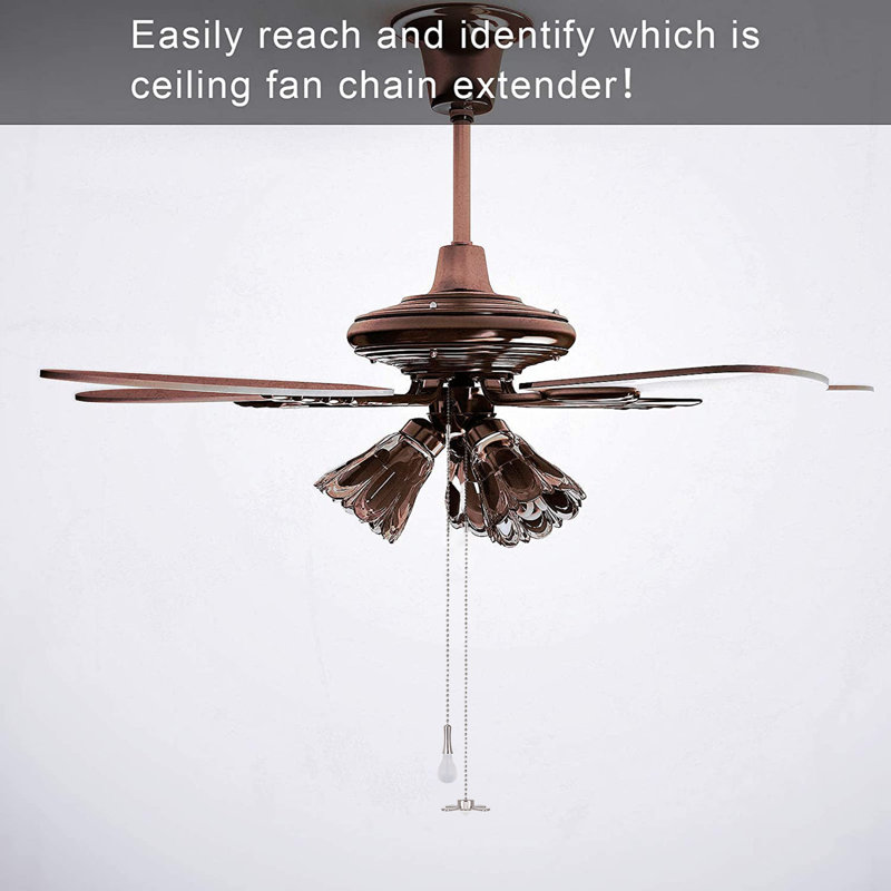 Natural Wood and Brass Ceiling Fan Pull Chain