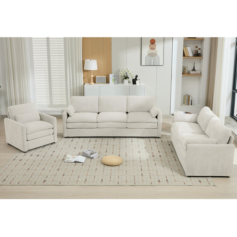 Ensemble de canapé rembourré Cozy, Beige