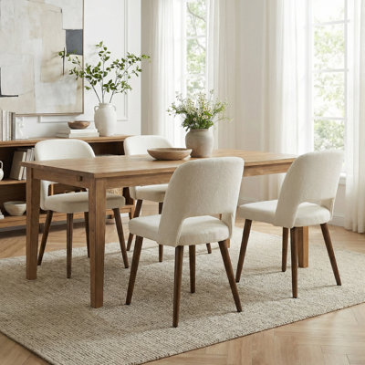  Ensemble de 4 chaises de salle à manger rembourrées avec pieds en bois