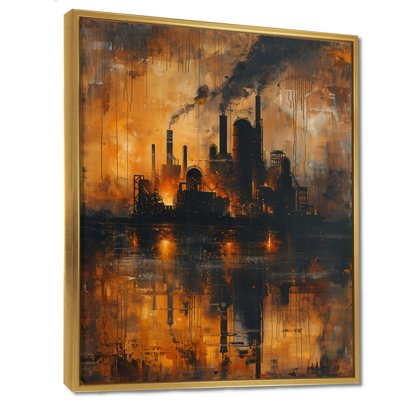 Jaune et noir - Fabrication industrielle - usines - décoration murale, H 32 po x l 24 po x P 1 po