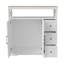 100cm Scandinavian Sideboard with 3 Drawers & 2 Doors, Modern Tall Storage Console with X-Frame Design, White & Oak