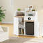 Armoire à poubelle double avec 2 compartiments ouverts