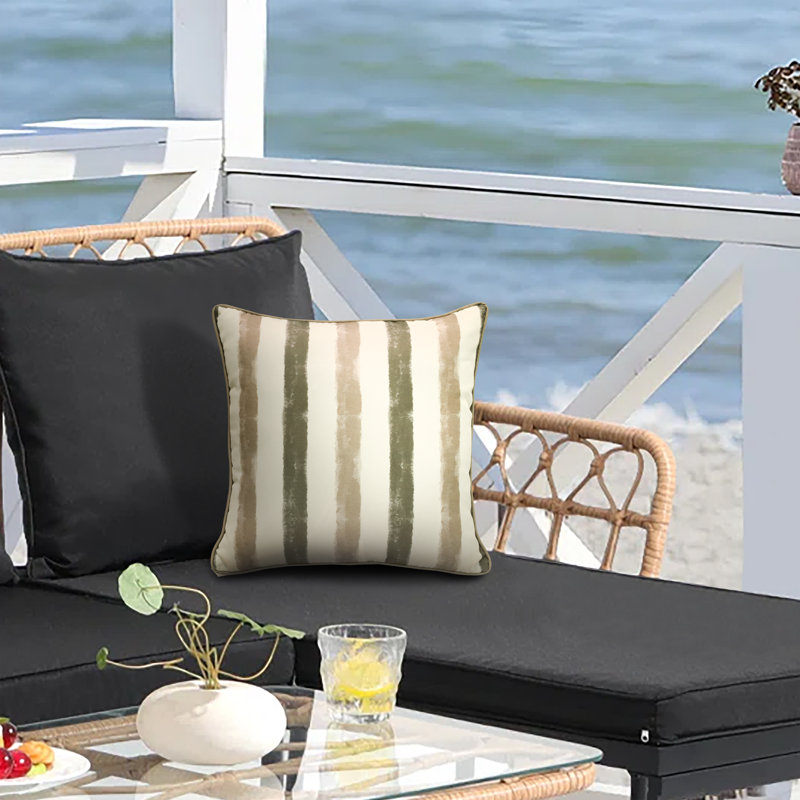 Striped Outdoor Reversible Throw Pillow