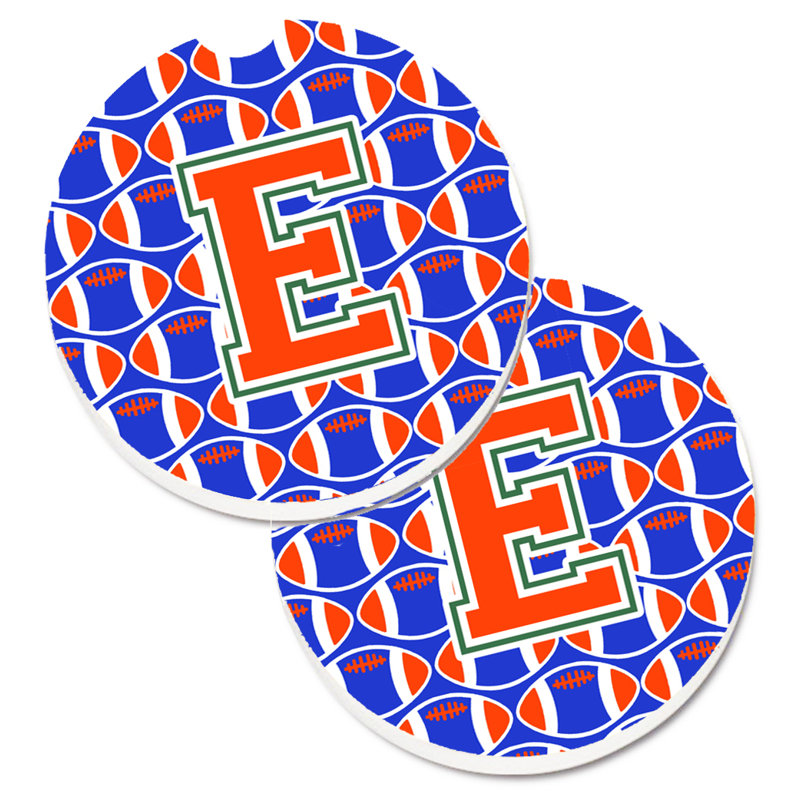 Sous-verre de football, E, Bleu / Orange