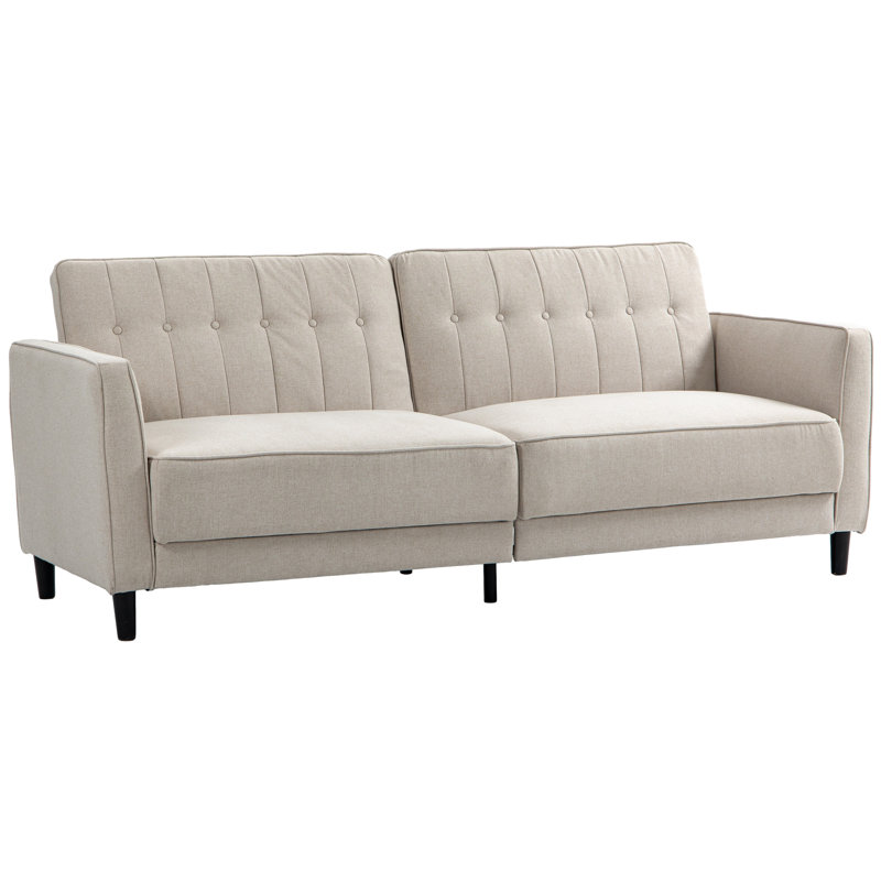 Canapé à accoudoirs carrés de 83,5 po, NA, 100 % polyester beige