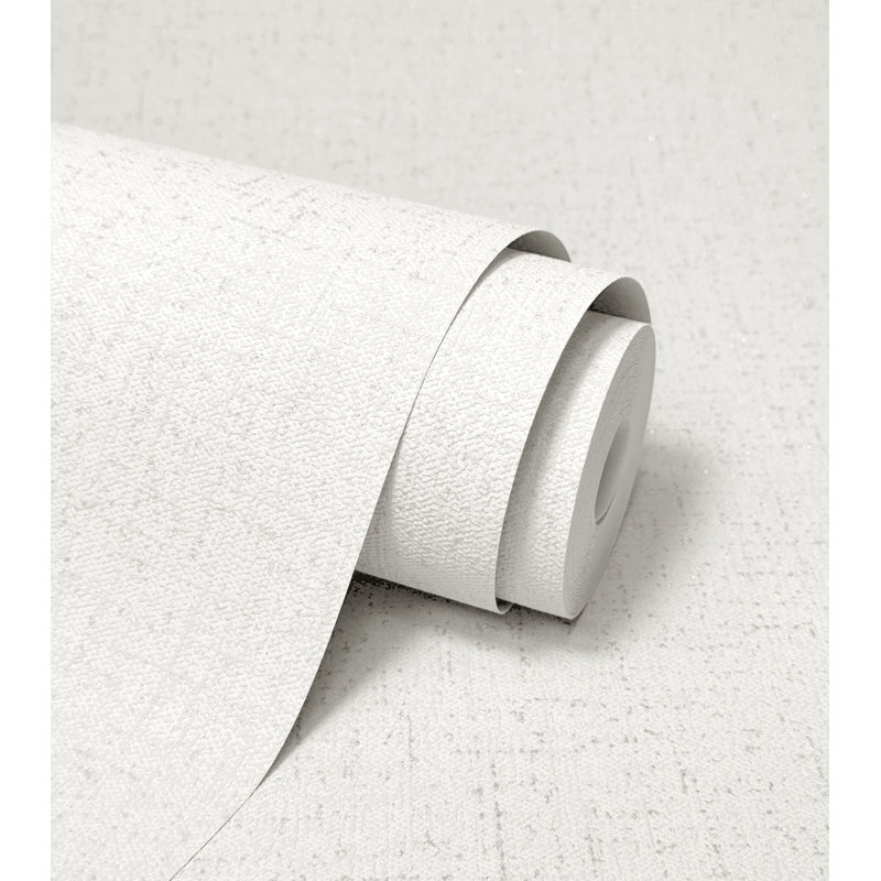 Azara Plain Textured Wallpaper, White