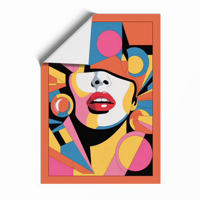 Geometric Portrait Modern - Framed Print, Unframed, A4 - 29.7 x 21.0 cm