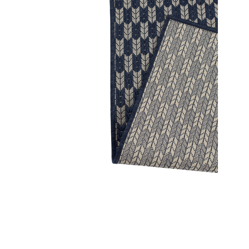 Tapis intérieur / extérieur bleu marine / gris Kassandra, Rectangle 2 pi x 3 pi