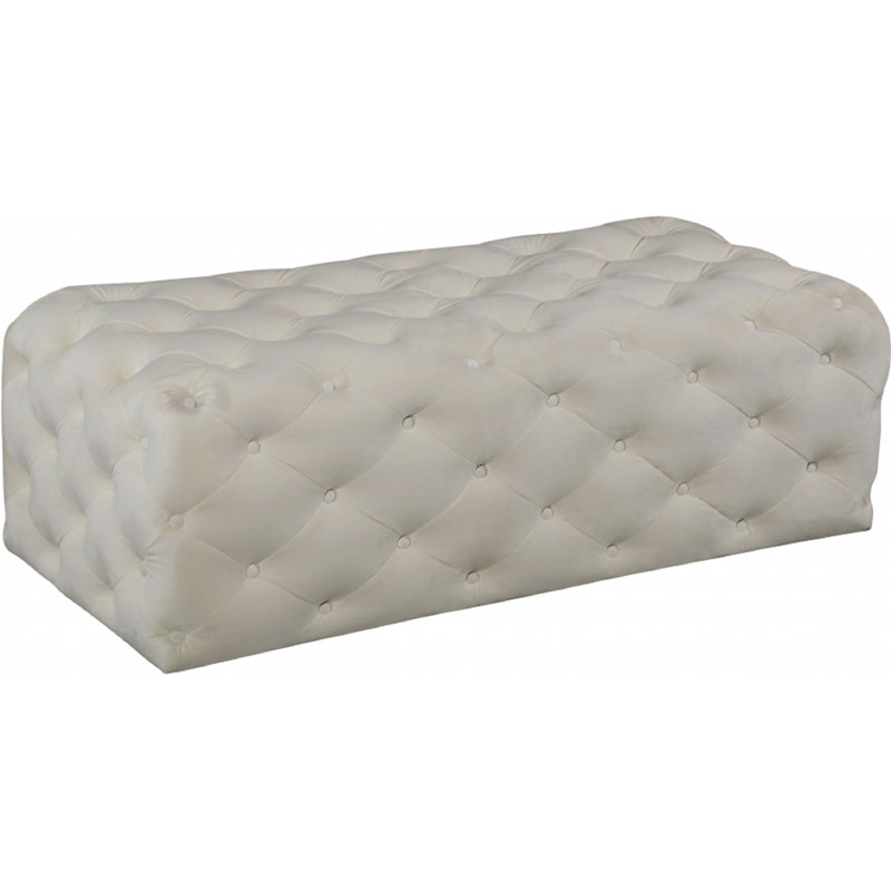 Cron 132cm Wide Tufted Rectangle Ottoman, Cream