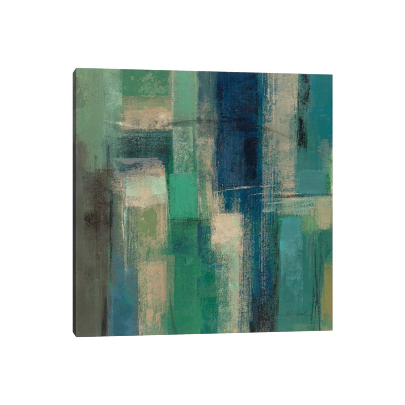 «Emerald Fields I» par Silvia Vassileva - reproduction d'art, Aucun mat, H 18 po x l 18 po x 1,5 po, Toile tendue