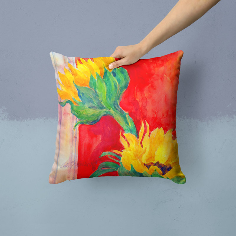 Sunflowers Floral Outdoor Throw Pillow
